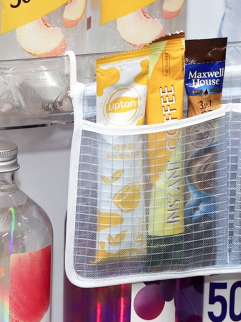 Fridge Door Mesh Organizer Bags for Small Items 4 Pack
